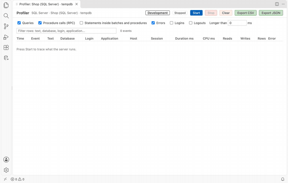 Profiler: queries from an application appear as the server finishes them